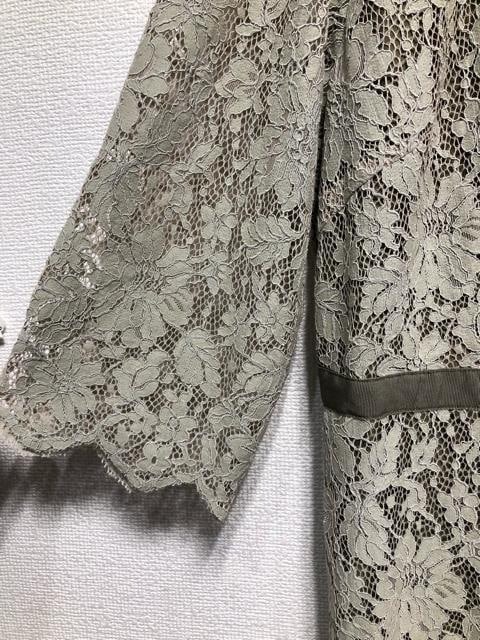 新品☆4L♪カーキ系♪花柄モチーフ総レースきれいパーティワンピ♪2.1万円相当☆r276_画像4