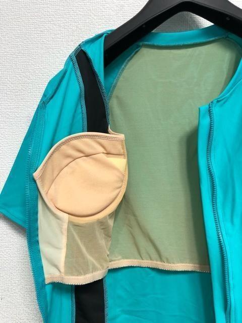 新品☆M♪ターコイズ系♪セパレート補整水着♪半袖♪前開き☆a107_画像5