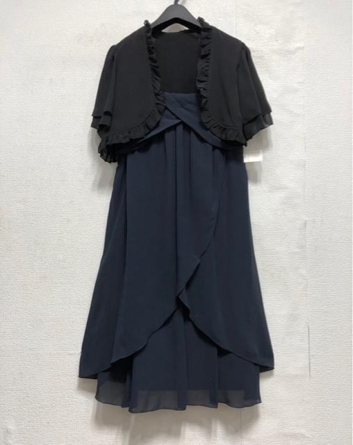 新品☆L♪黒×紺系♪ボレロ＆ワンピース♪フェミニン♪結婚式☆a309