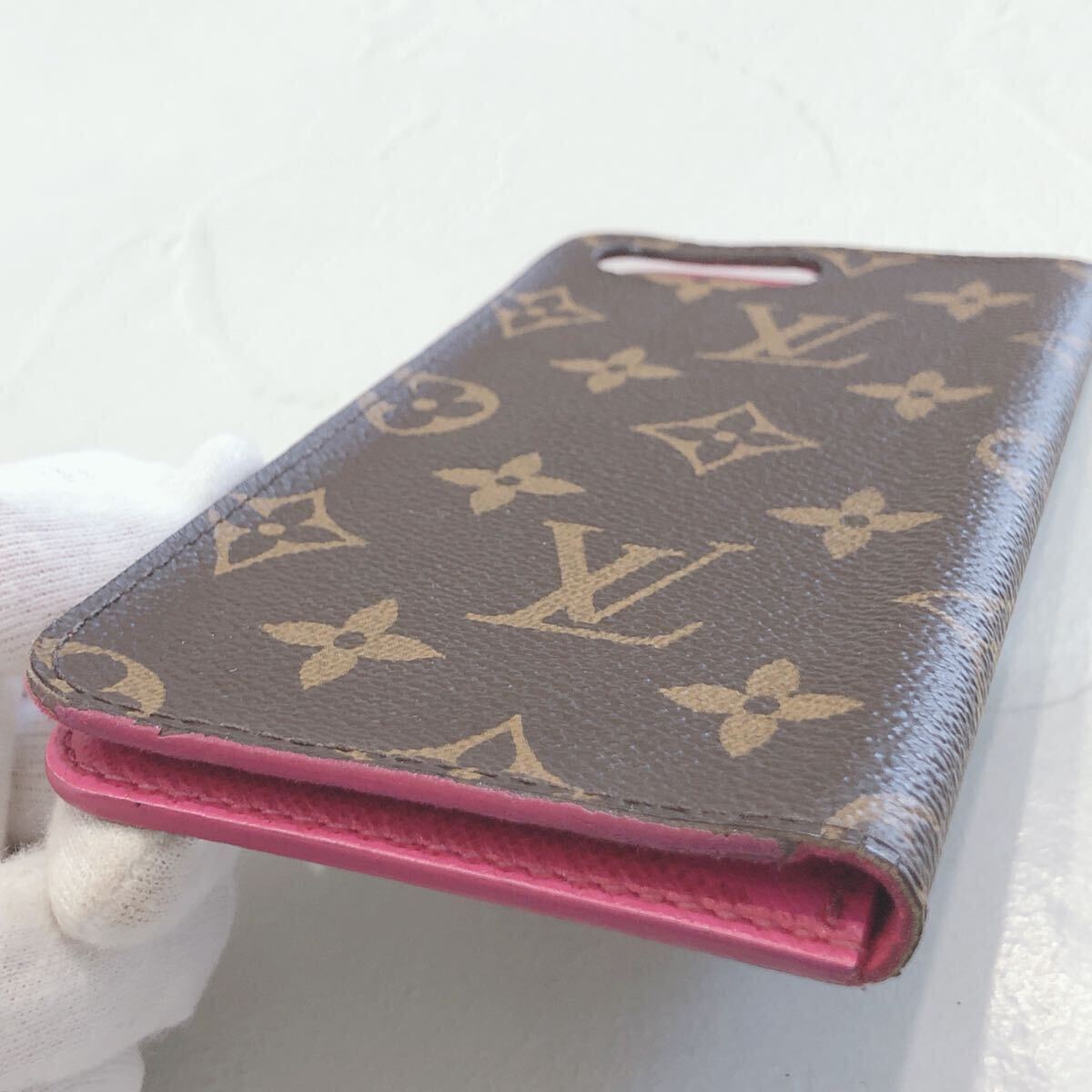 ☆LOUISVUITTON☆ ルイヴィトン ヴィトン モノグラム iPhoneケース iPhone7Plus 携帯ケース ブラウン レザー レディース メンズ 送料無料_画像7