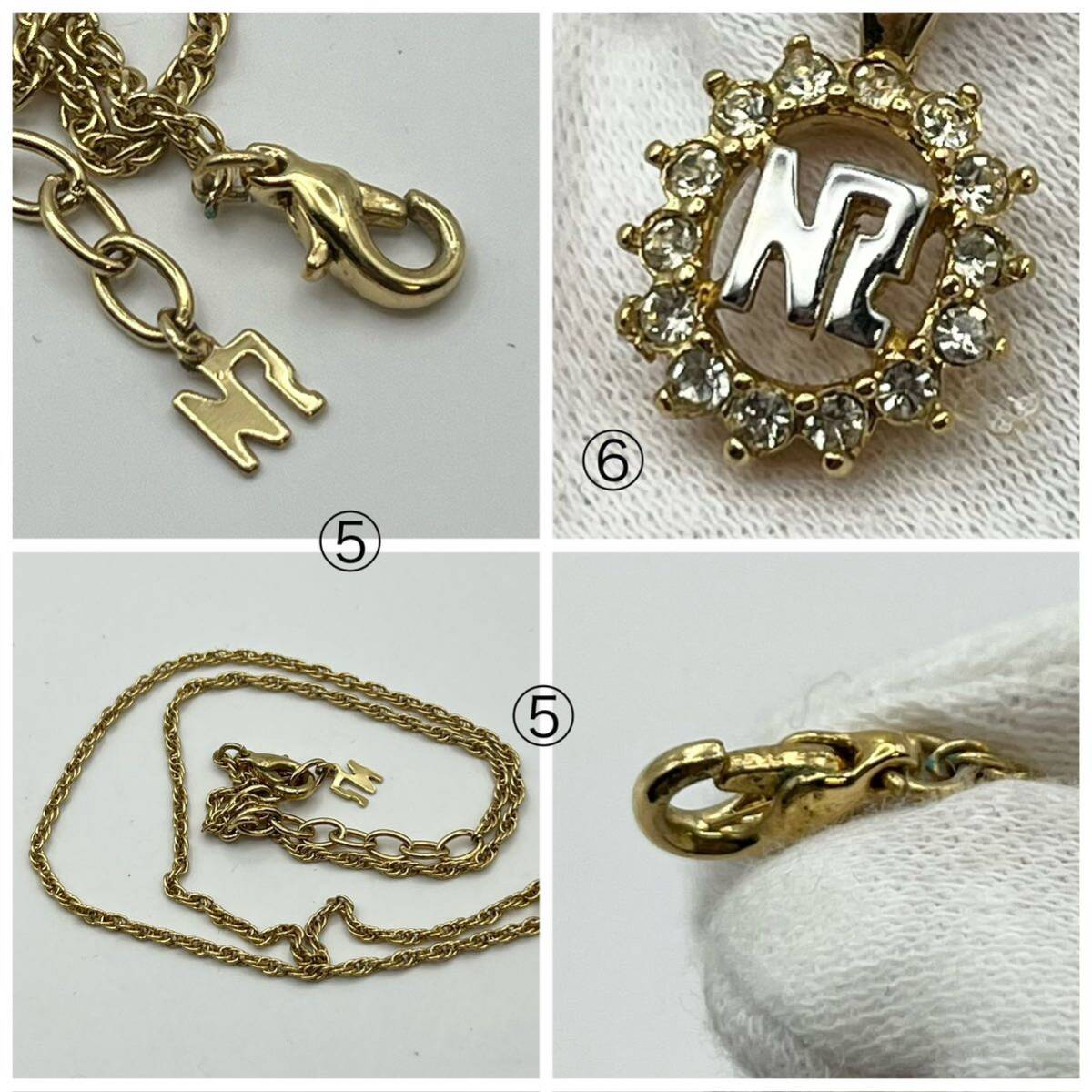 [A090/88] Nina Ricci NINA RICCI necklace earrings Vintage accessory set 6 point set set sale Gold silver 