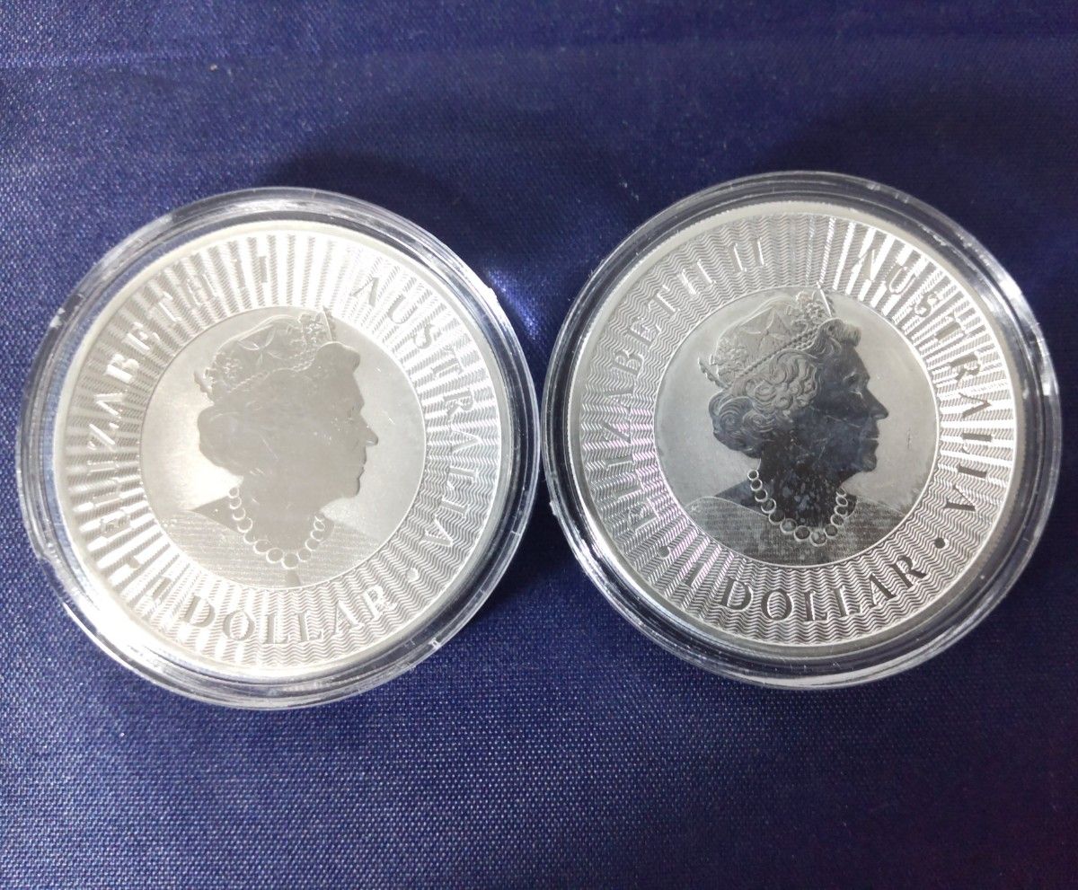 カンガルー銀貨 1オンス×2枚 クリアケース付き オーストラリア