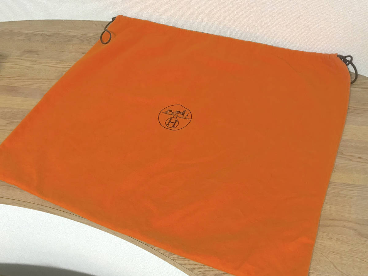【超美品】本物 エルメス ガーデンパーティー の 保存袋 保存布 巾着袋　バッグ 布袋 保存用 オレンジ ツィリー ツイリー_画像1