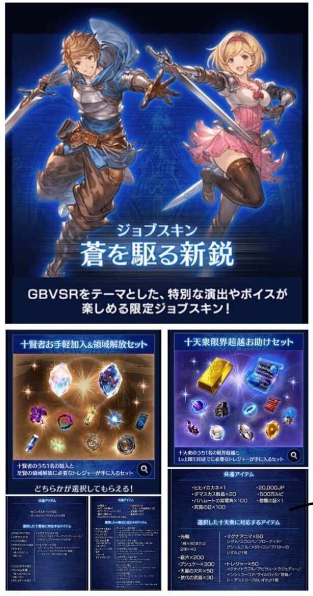 【即対応】グランブルーファンタジー スペシャルアイテムセット GBVSRパック ジョブスキン「蒼を駆る新鋭」 ライジング シリアルコードの画像1