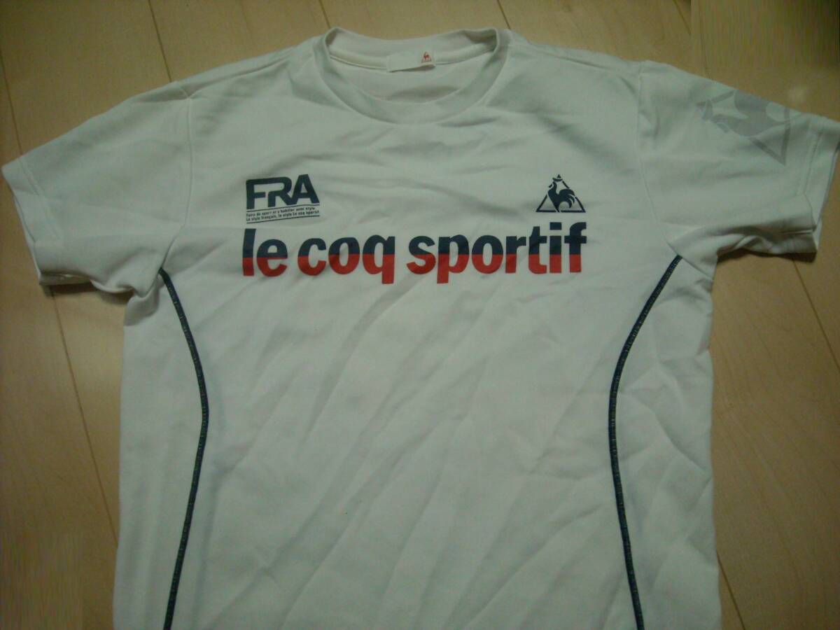 美品★le coq sportif【ルコックスポルティフ】DRY半袖TシャツQB-011121A☆色は白☆サイズL（身長172-178，胸囲93-99）_画像2