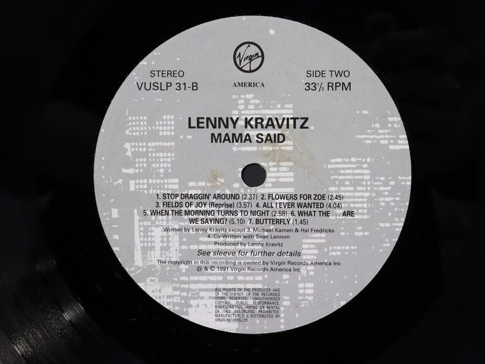 Lenny Kravits MAMA SAID EUオリジナル盤 レニー・クラヴィッツ VUSLP 31-B A3544_画像6