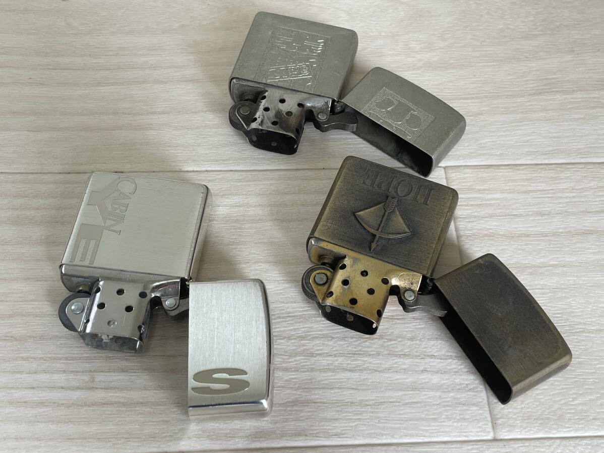 ■ZIPPO オイルライター 喫煙グッズ ジッポ ライター おまとめ3点 HOPE/CABIN YES ※着火未確認・現状お渡し_画像6