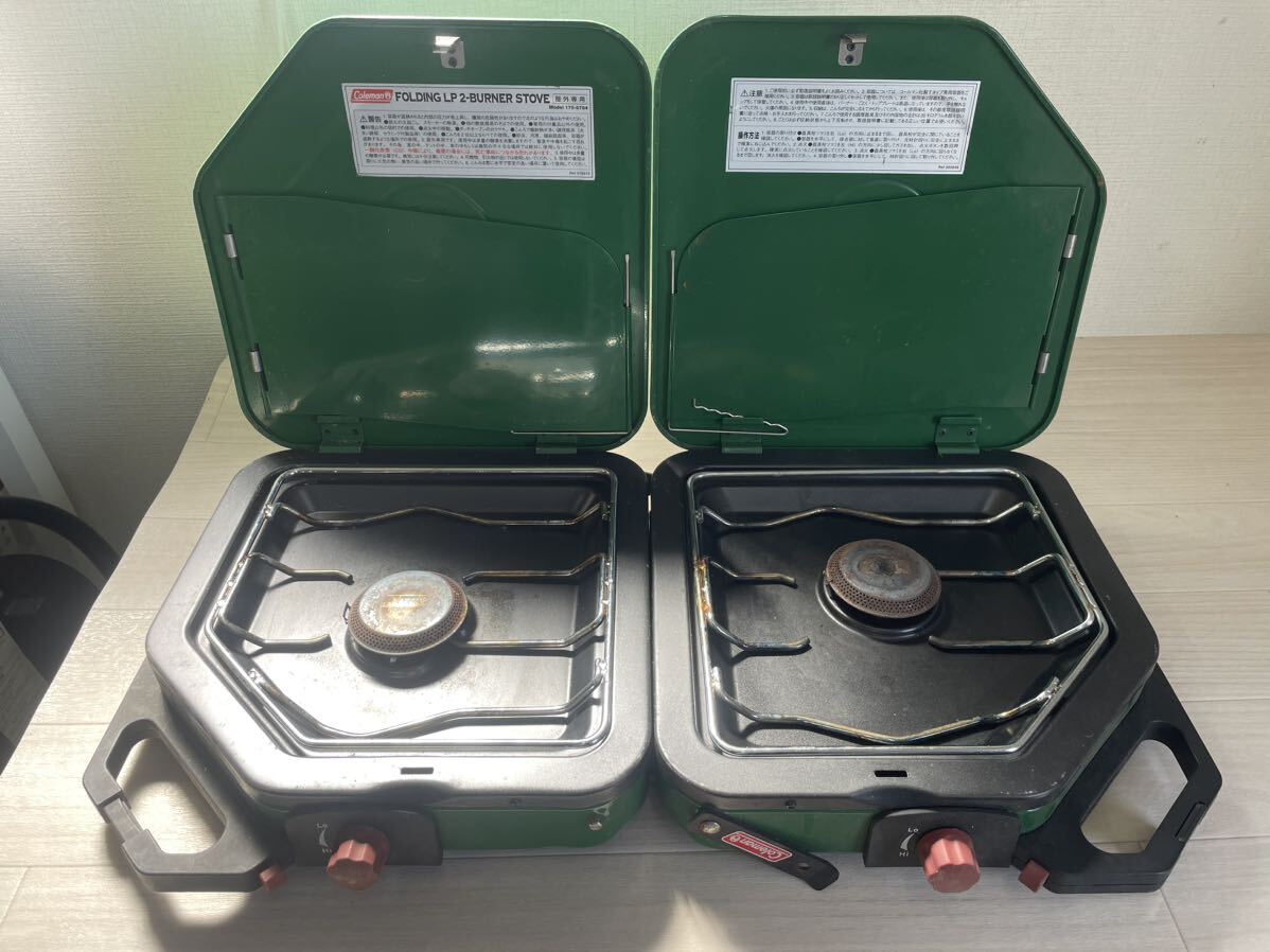 ■Coleman FOLDING LP 2-BURNER STOVE 《170-6794》フォールディングLPツーバーナーストーブ ※劣化あり ※現状品_画像1