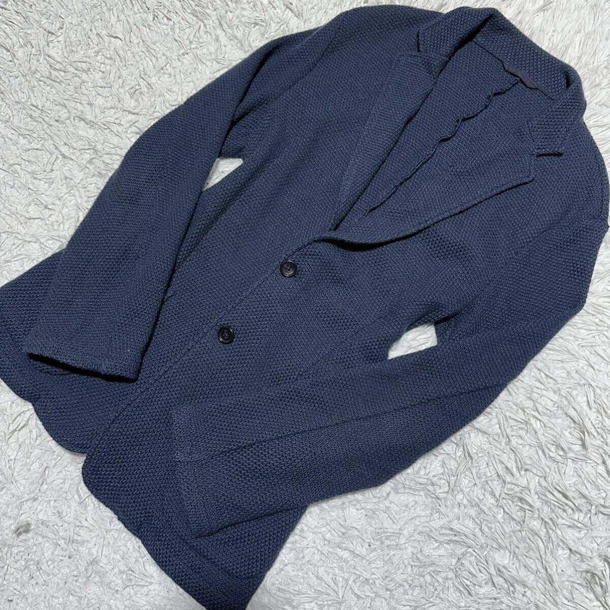  elasticity * ultimate beautiful goods!!![UNITED ARROWS United Arrows ] tailored jacket Anne navy blue navy dark blue stretch spring summer knitted 2B