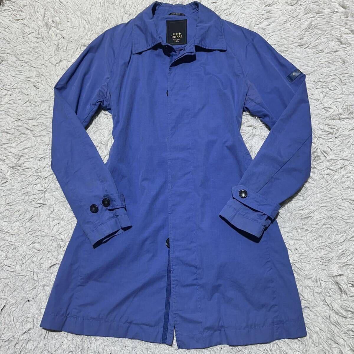 mote. man. contest clothes!!! beautiful goods 0 blue ......!!![TATRASta tiger s] turn-down collar coat long coat ...A line blue blue 02
