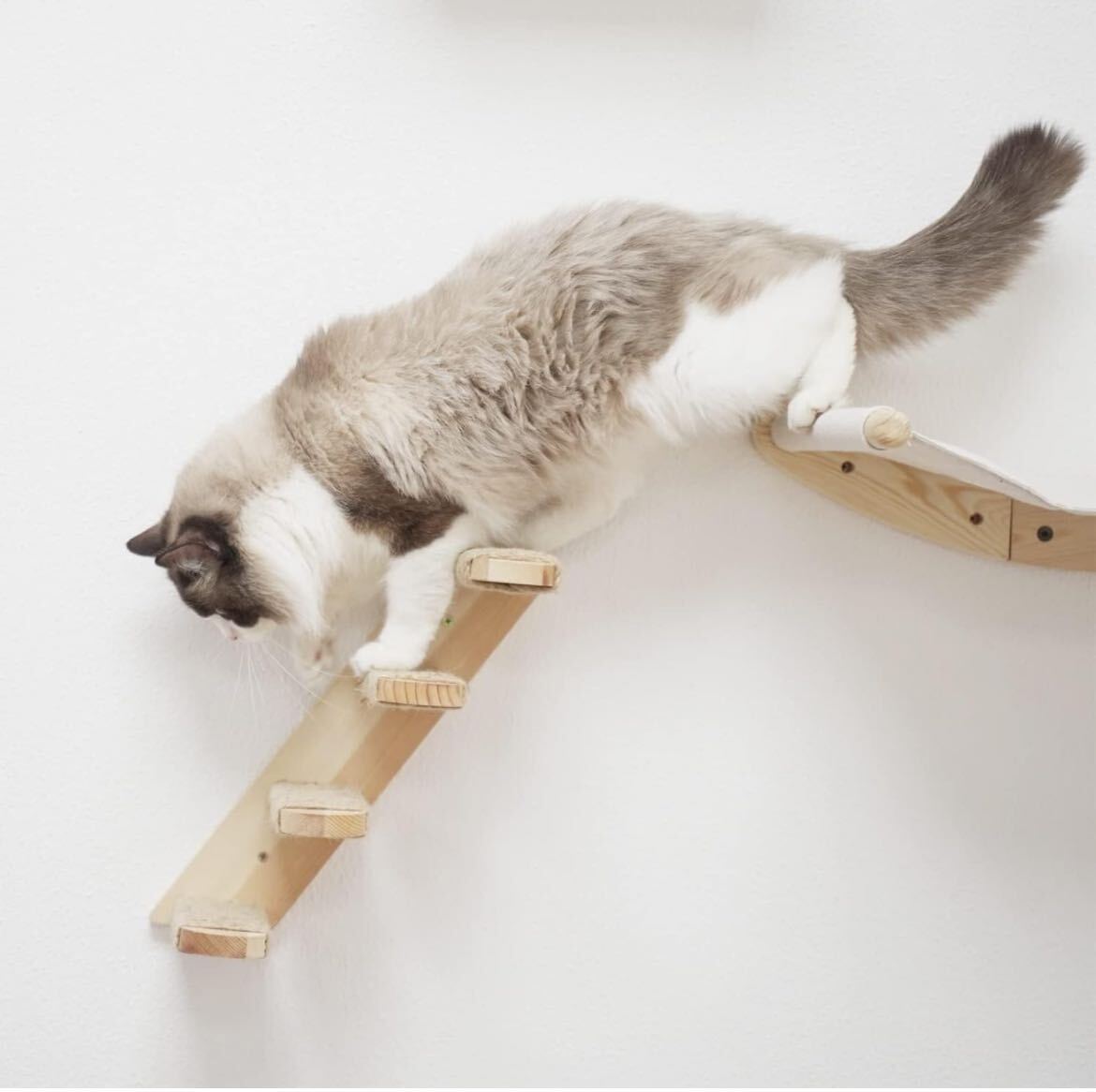 猫ハンモック 壁取り付け 猫階段 ステップ 猫家具 キャットウォーク_画像3