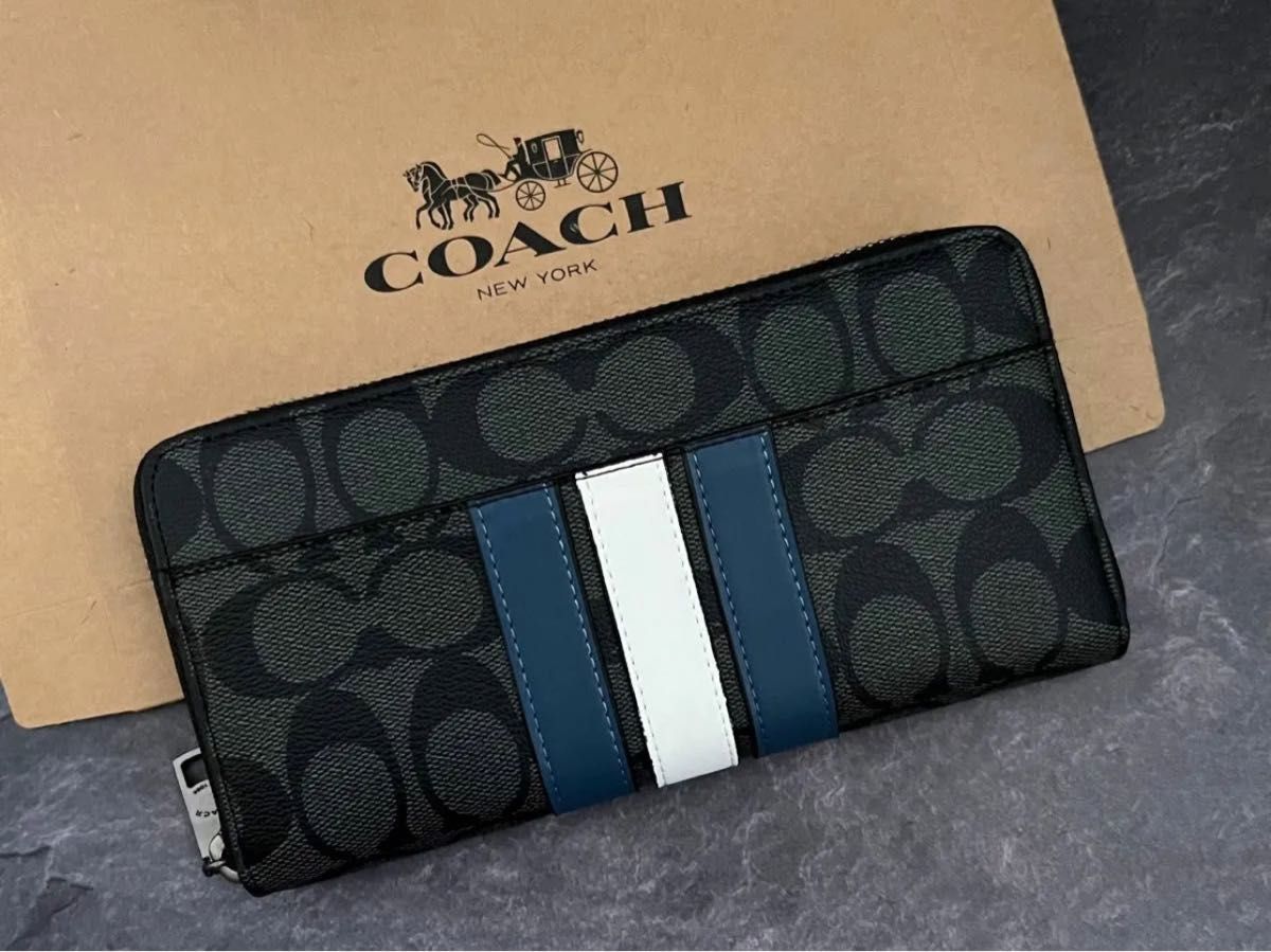 新品】coach 財布 長財布 メンズ ブラック ブルー コーチ|Yahoo 新品】coach 財布 長財布 メンズ ブラック ブルー コーチ|Yahoo