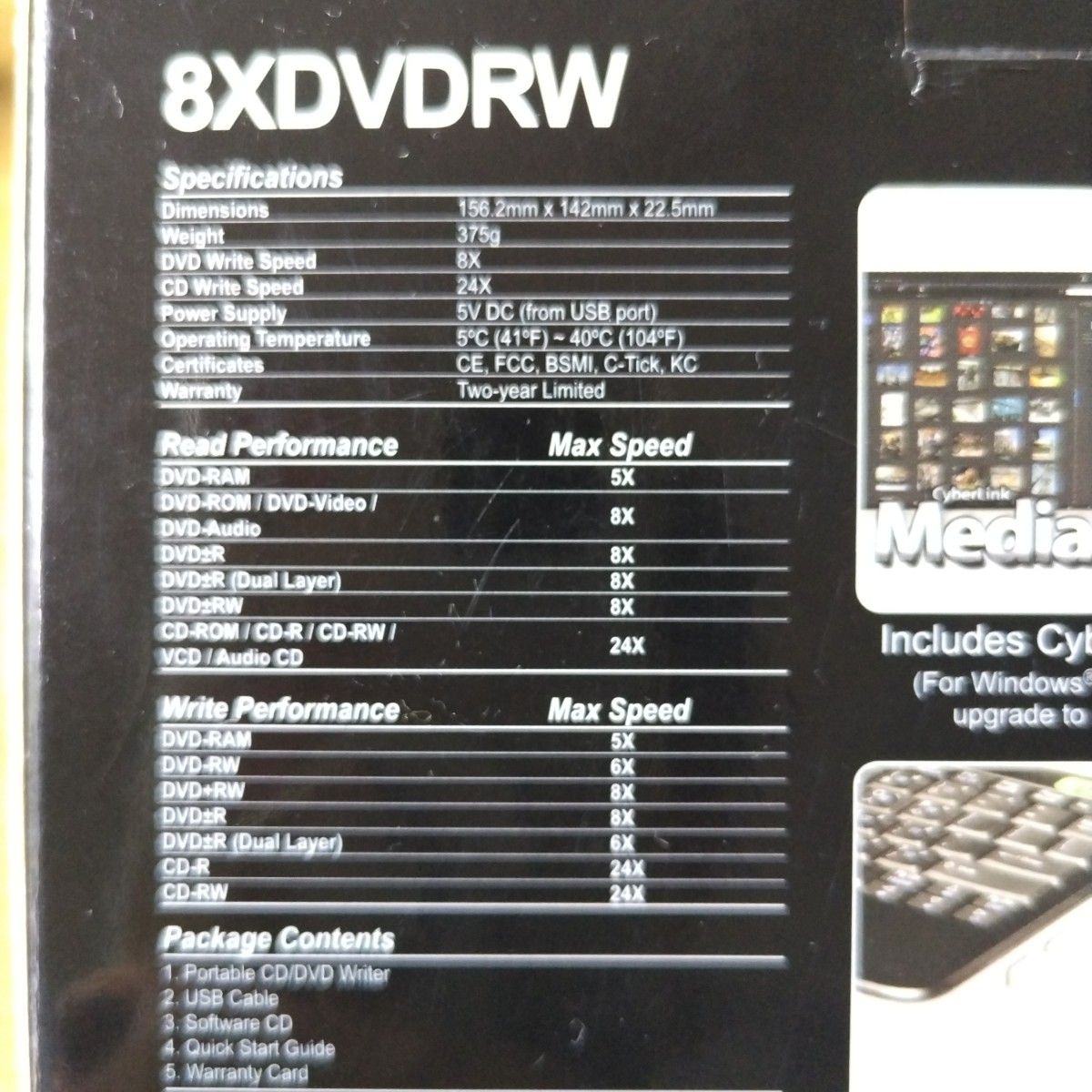 CD/DVD 外付け 読み取り 書き込み Portable DVD Writer トランセンド TS8XDVDRW-K 新品未使用
