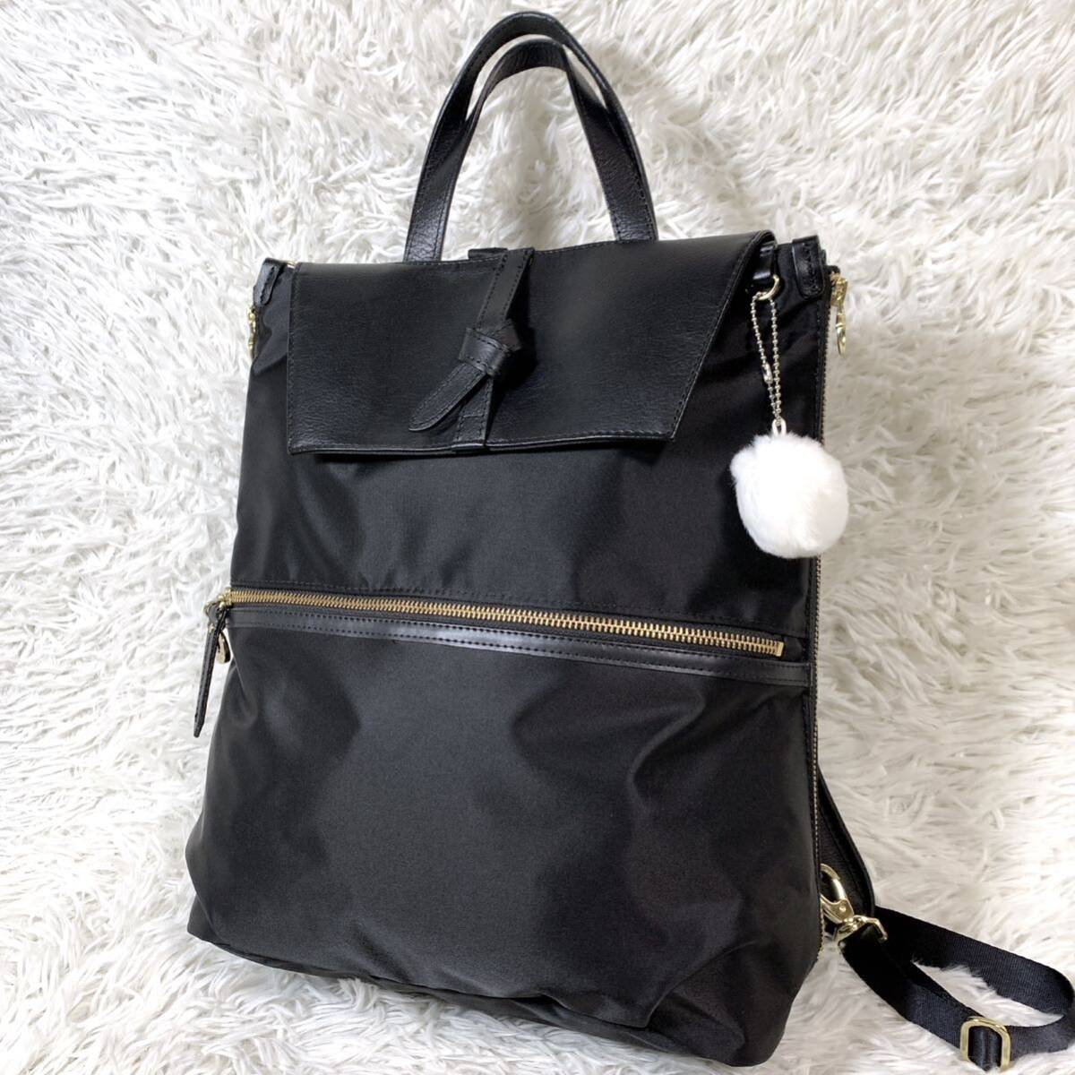 [ beautiful goods ]Kanana project kana na Project YURI series lily 11L rucksack backpack rucksack nylon leather black black 