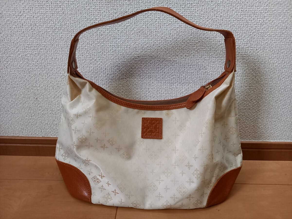 【中古】 russet　ラシット　ワンショルダーバッグ　ハンドバッグ　ベージュ系　ラウンド底_画像1