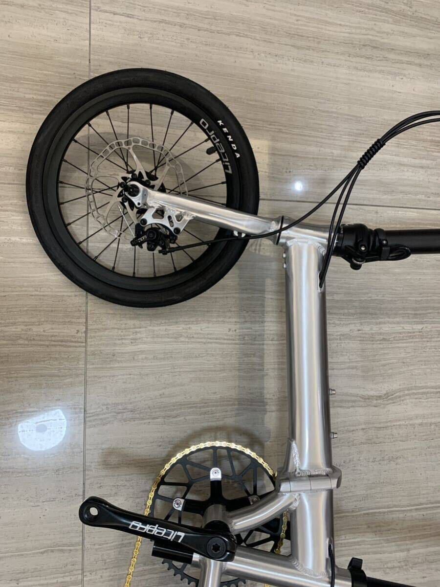 8.1KG ★超軽量　折り畳み　自転車　クリア塗装　アルミ　９速　カスタム　★未使用品★ 検（ダホン　DAHON K3 PLUS　Gn2_画像6