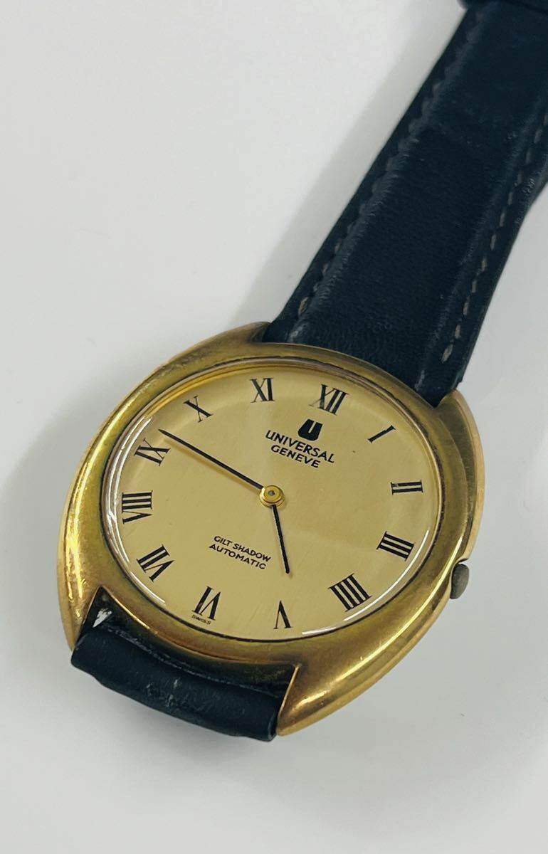 ユニバーサルジュネーブ UNIVERSAL GENEVE ギルトシャドウGILT SHADOW 566101 ゴールド文字盤 2針 自動巻き メンズ ジャンク_画像2