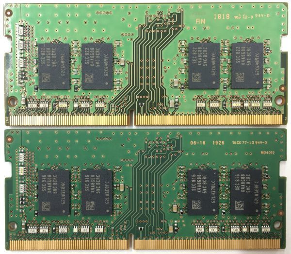 【8GB×2枚組】SAMSUNG PC4-2400T-SA1-11 計16G 1R×8 中古メモリー ノート用 DDR4-2400 PC4-19200 即決 動作保証【送料無料】　_画像3