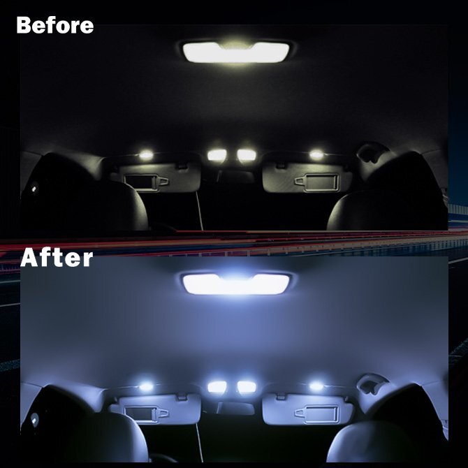 トヨタ プリウス 50系 LED ルームランプ 12点フルセット サンルーフ有 車内灯 室内灯 車 照明 内装 ホワイト 白 ZVW50 ZVW51 送料無料の画像4