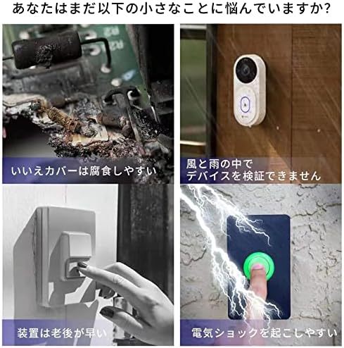 【残りわずか】 雨よけ ワイヤレス用可 強化金属 ドアホン 工事不要 レインカバー 簡単 取付け インターホン 106*143mm_画像5