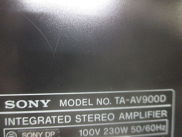 (1786) 通電確認 現状品 SONY ソニー INTEGRATED STEREO AMPLIFIER インテグレードステレオアンプ TA-AV900D
