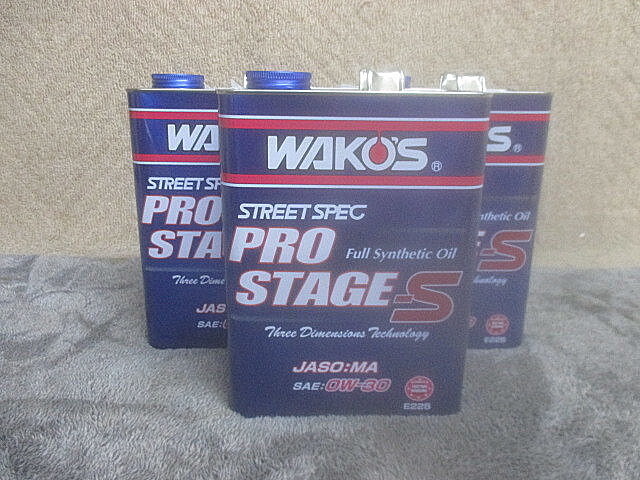 (1836) unused WAKOS Waco's PRO STAGE S Pro stage S engine oil 0W-30 4L 3 can 