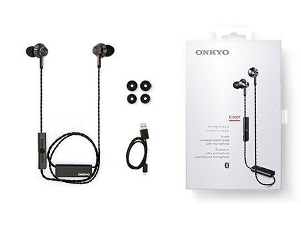 送料300円(税込)■ws047■ONKYO Bluetooth インイヤワイヤレスヘッドフォンマイク付き E700BT【シンオク】_画像4