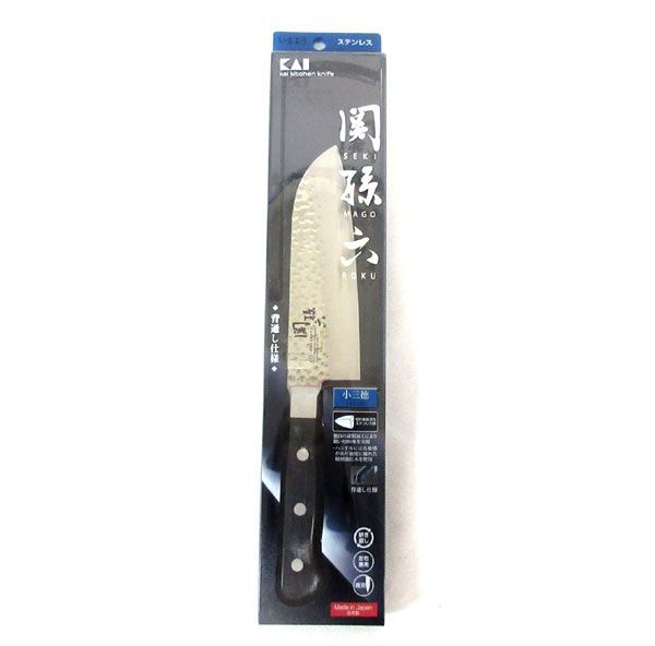 送料300円(税込)■vc440■(0425)関孫六 いまよう 小三徳包丁 両刃 左右兼用 145mm(AB-5457) 日本製【シンオク】_画像5