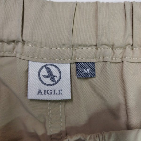 E73 AIGLE エーグル クライミング ナイロン パンツ M ベージュ 裾 ドローコード トレッキング 登山 アウトドア キャンプ レジャーの画像6