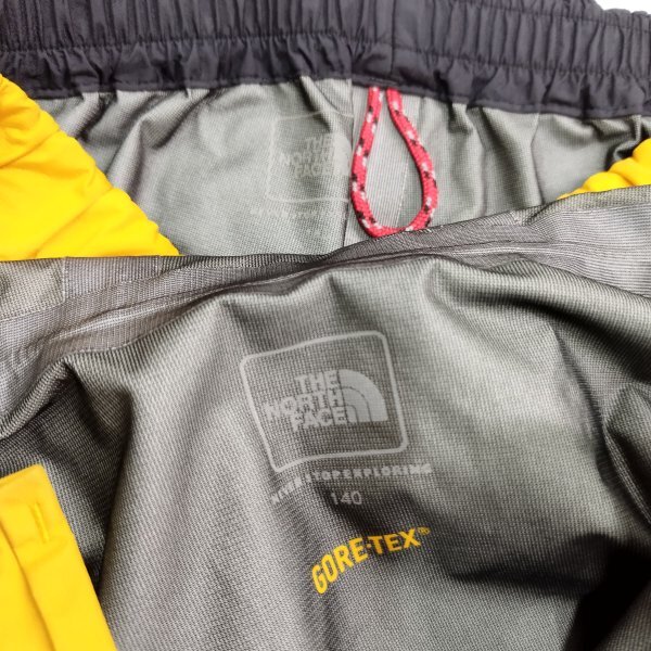 E184 THE NORTH FACE ノースフェイス マウンテン ジャケット パンツ セットアップ ナイロン アウトドア GORE-TEX キッズ イエロー 140の画像10