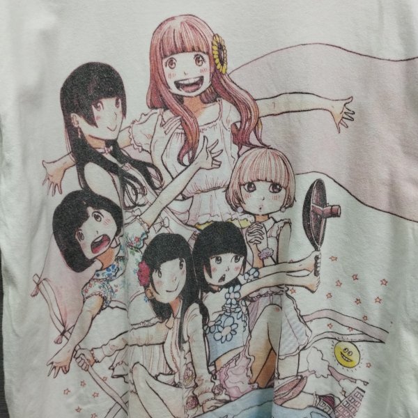 E262 でんぱ組 inc あした地球が粉々になっても 浅野いにお Tシャツ 半袖 カットソー イラスト メンズ レディース ホワイト XL_画像7