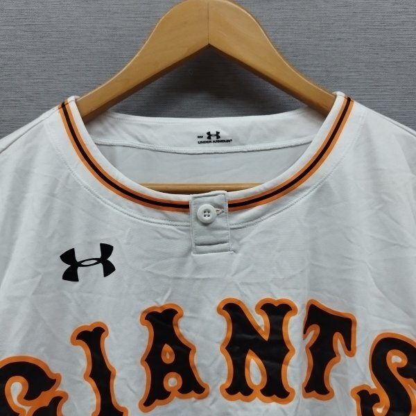 E277 UNDER ARMOUR アンダーアーマー 坂本勇人選手 背番号 6 Tシャツ レプリカ ユニフォーム 巨人 読売 ジャイアンツ 野球 ホワイト SM_画像2