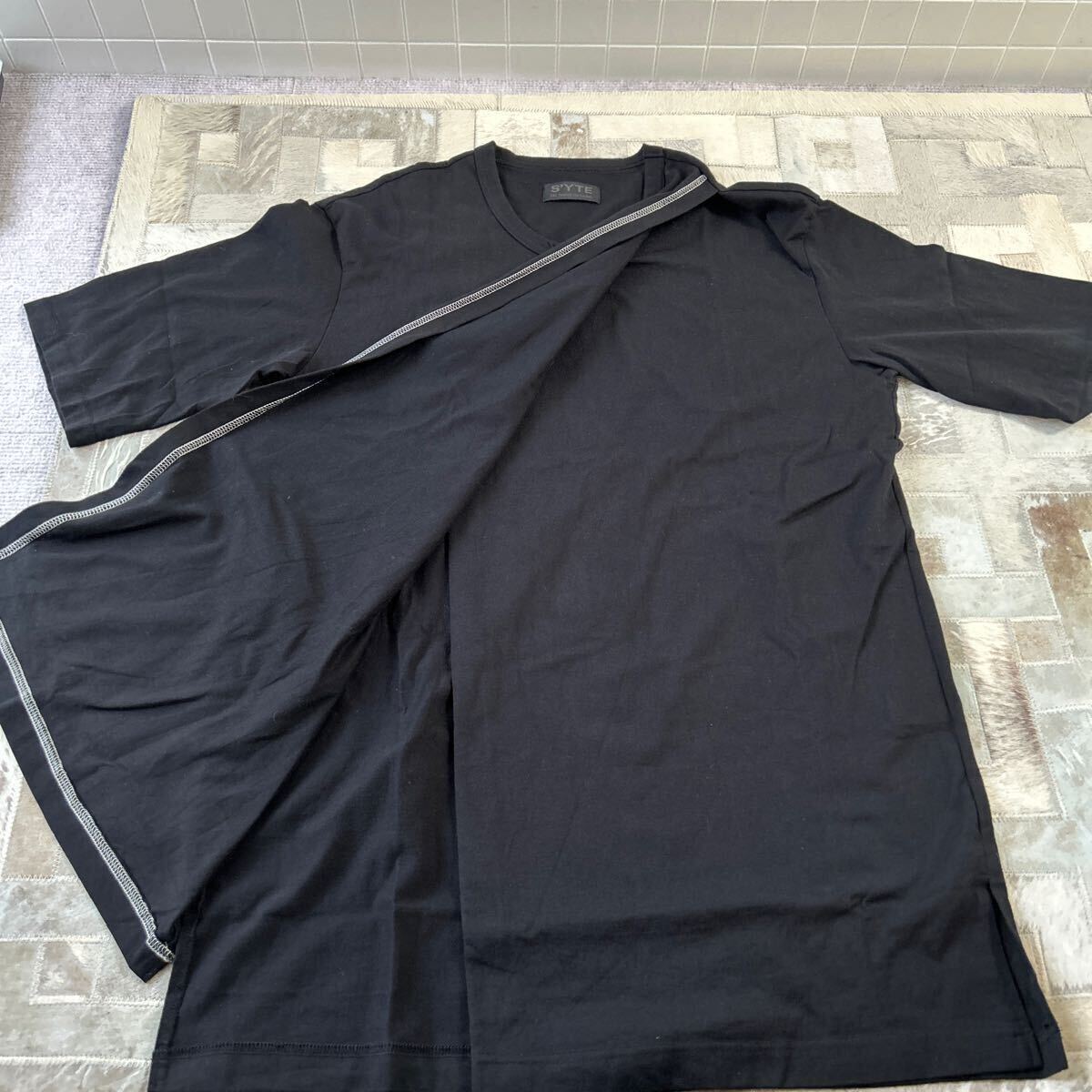 1円 S'YTE サイト Yohji Yamamoto ヨウジヤマモト 半袖Tシャツ ブラック 黒 サイズ 3の画像3