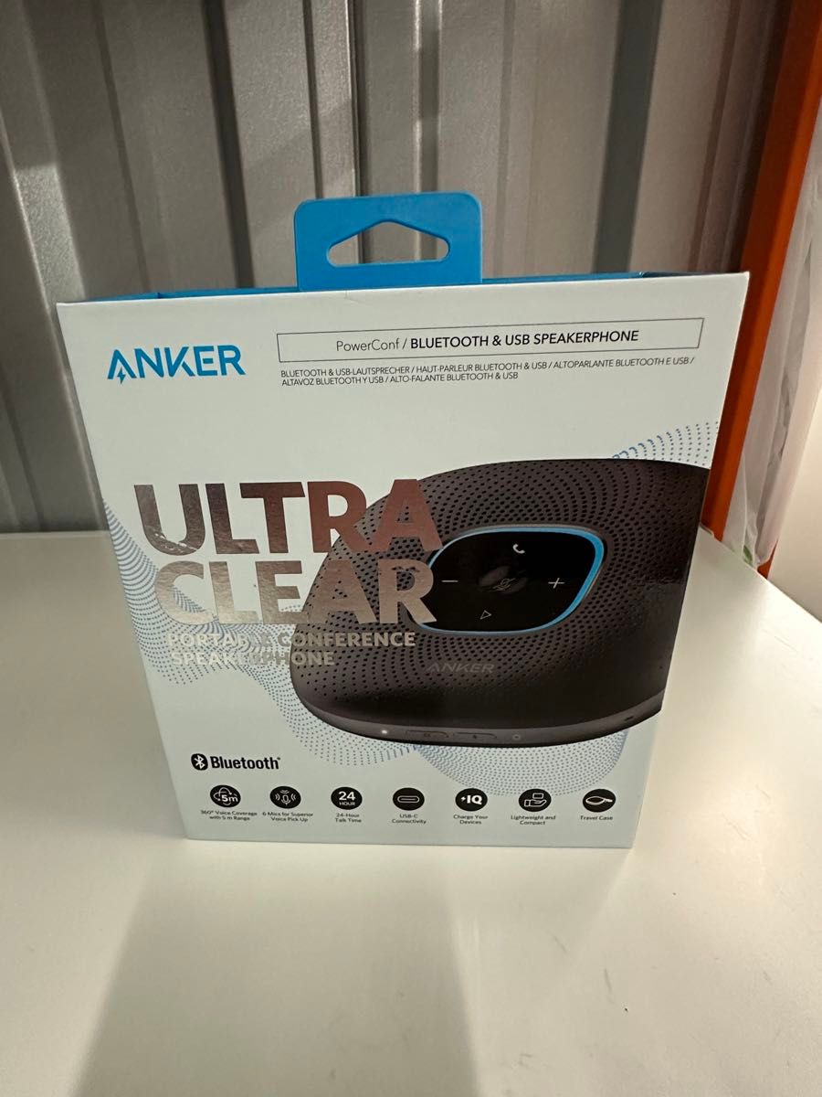 【箱付き】Anker PowerConf スピーカーフォン　別売専用ケース付き　超美品！　未使用保管品