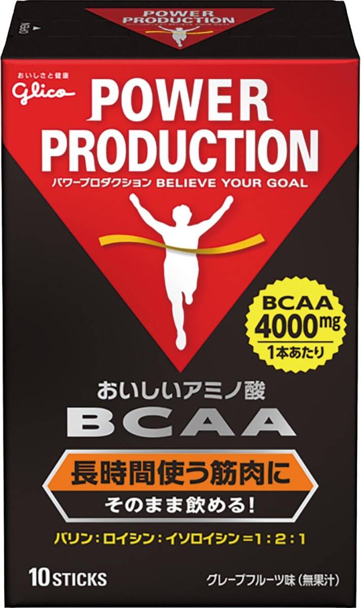 グリコ おいしいアミノ酸BCAAスティックパウダー グレープフルーツ風味 4.4g×10本 必須アミノ酸 BCAA4000mg ロ_画像1