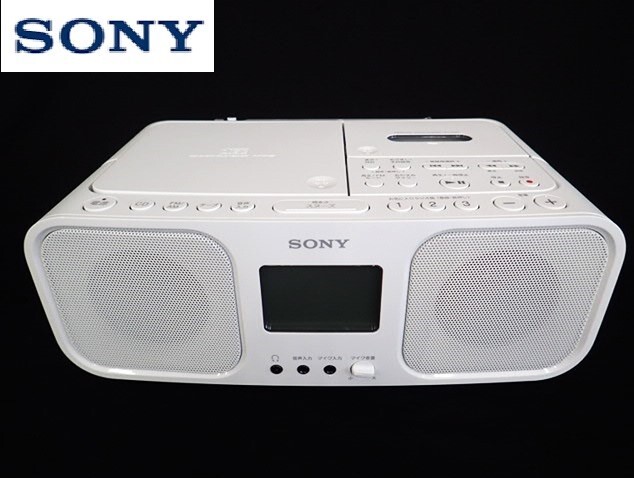0511⑥［H］♪未使用品　SONY　ソニー　CDラジオカセットレコーダー　CFD-S401　ホワイト　持ち運び可能　大画面　スヌーズ機能付き♪_画像1