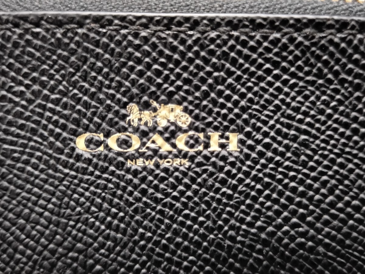 COACH コーチ コインケース コンパクト財布 小銭入れ キーリング付き ブラック 黒_画像2