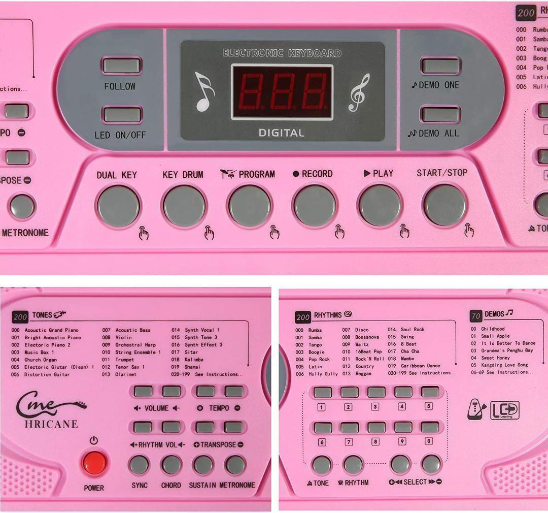  keyboard piano electronic piano 61 keyboard pink 