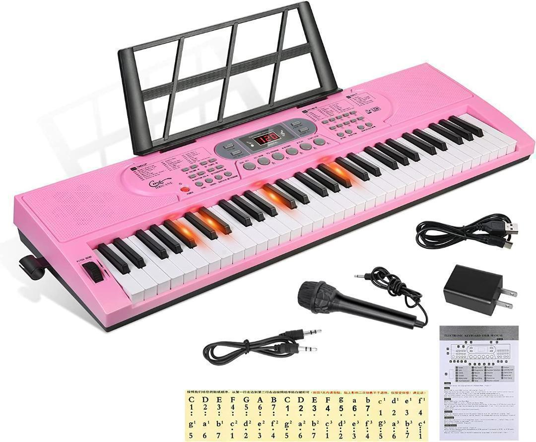  keyboard piano electronic piano 61 keyboard pink 