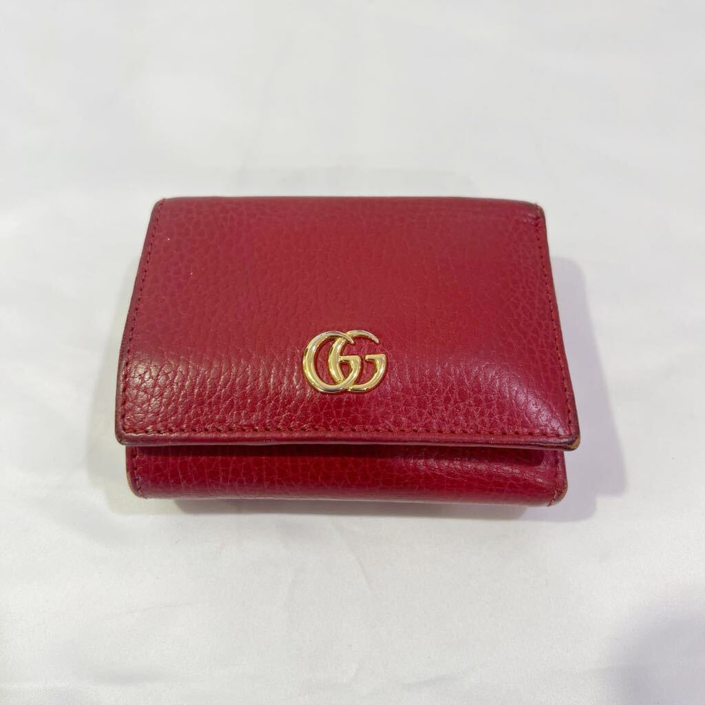 GUCCI グッチ 財布 GGマーモント レザー 赤 60サイズ（27）_画像1