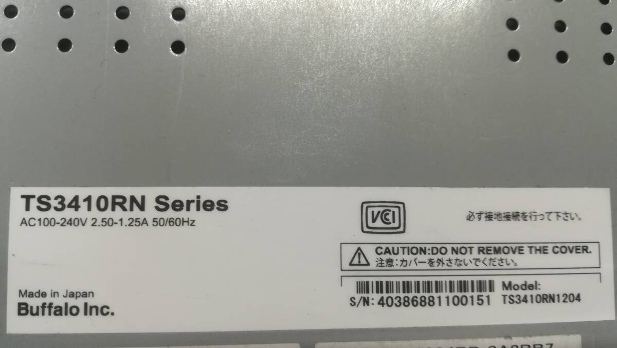 【動作品♪】BUFFALO バッファロー Terastation TS3410RN1204 NAS ネットワークHDD ラック型/HDD無しの画像6