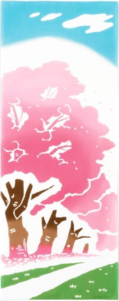 宮本　kenema　てぬぐい　桜並木　約90×35cm　綿100％　日本製　新品_画像1