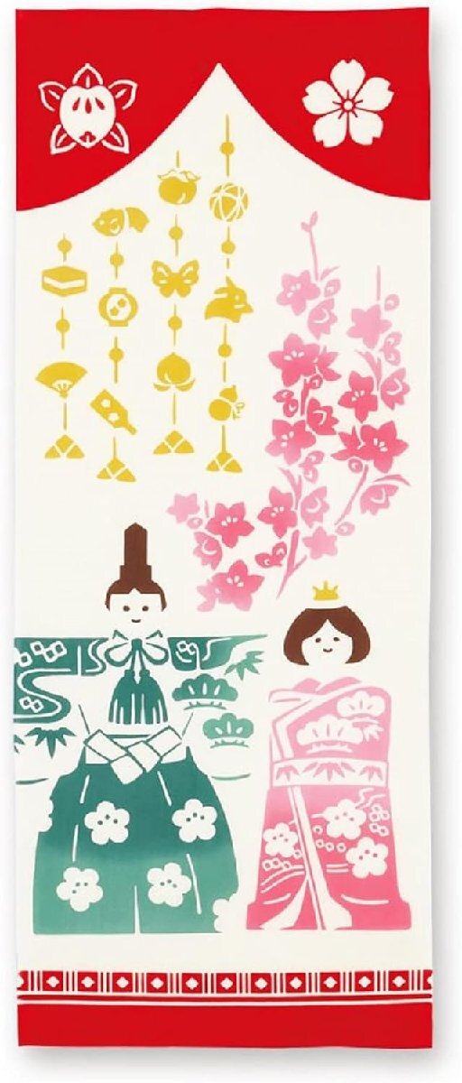 宮本　kenema　てぬぐい　立雛飾り　約90×35cm　綿100％　日本製　新品_画像1