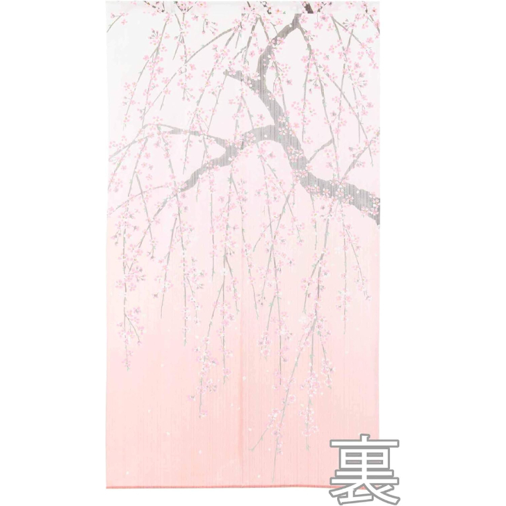 和風のれん　しだれ桜　約85×150cm　ポリエステル100％　日本製　新品_画像3
