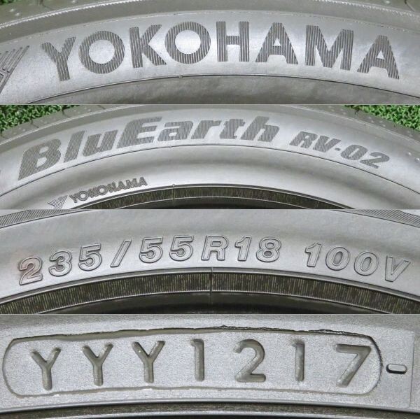 7分山 ヨコハマ BluEarth RV-02 235/55R18 100V 4本/札幌市手渡し可/中古オンロードタイヤ(夏タイヤ) ハリアー F_QP_109_画像10