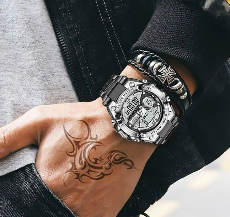 ■未使用-新品■デザインデジタル腕時計！シルバー スポーツ カシオ CASIO 機械式 防水 海外モデル 正規品 クロノグラフ G-SHOCK 3_画像3