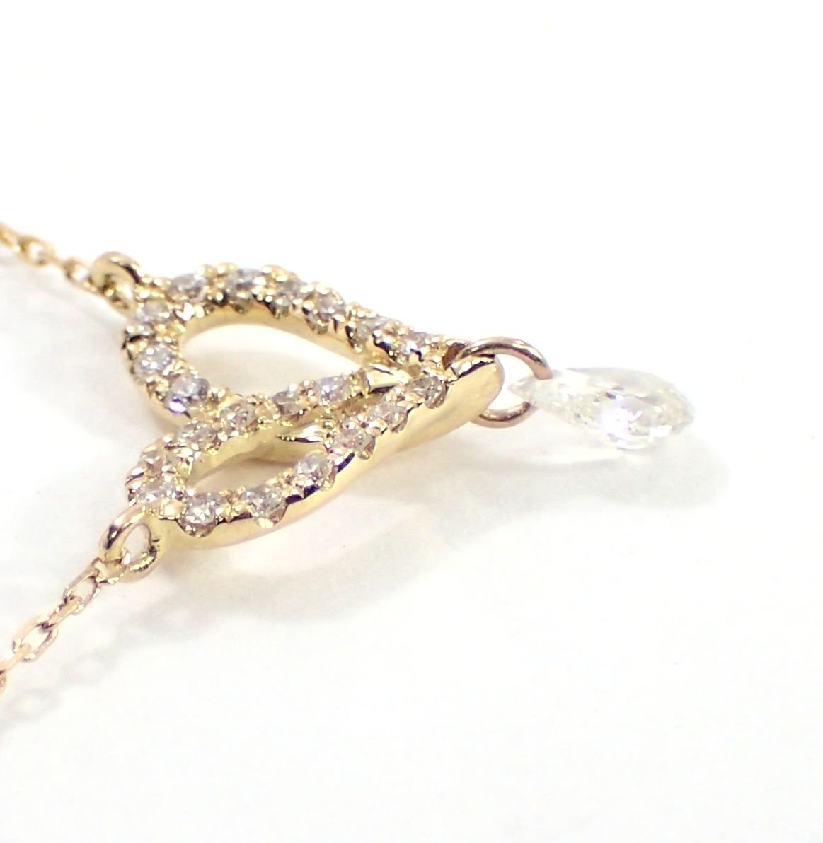 [ Yoshimura pawnshop ]AHKAH( Ahkah )fi rouge Heart necklace K18 diamond 0.19ct1.1g41cm