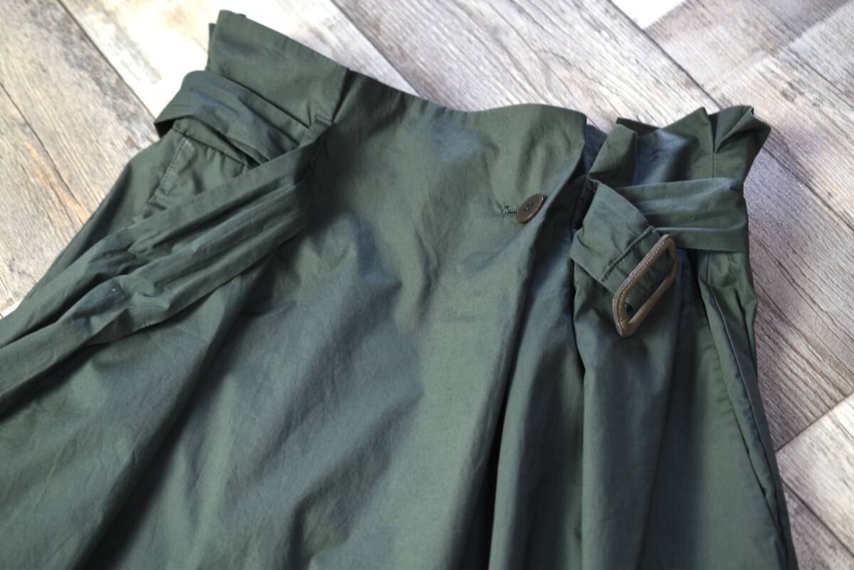  Area Free тонкий хлопок широкий брюки высокий талия ремень имеется размер 38 зеленый цвет 
