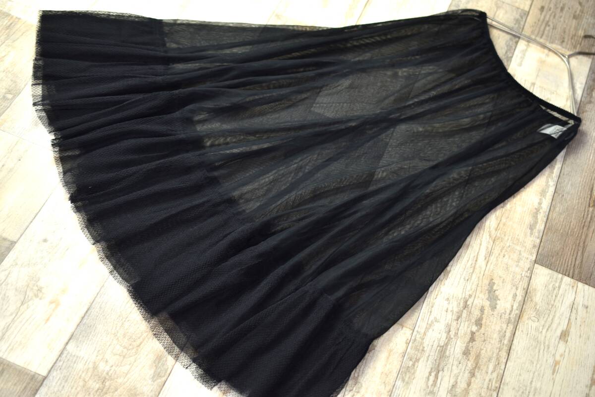 esseNtieL ヒロコビス イージーチュールロングスカート 黒色 大きいサイズ13AB_画像1