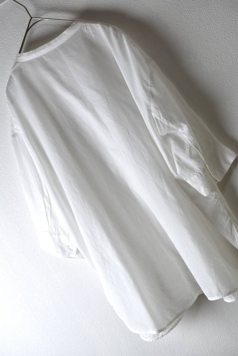 DoCLASSE ドゥクラッセ カットワークレースオーバーブラウスシャツ 大きいサイズ15 白色_画像6